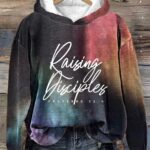 Raising Disciples Bible Verse Print Casual Long Sleeve Hoodie