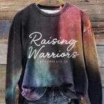 Raising Warriors Print Casual Sweatshirt