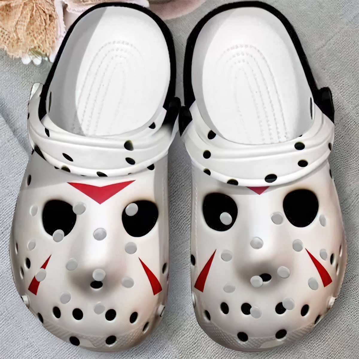 Scary Jason Voorhees White Face Halloween Crocs - Icestork