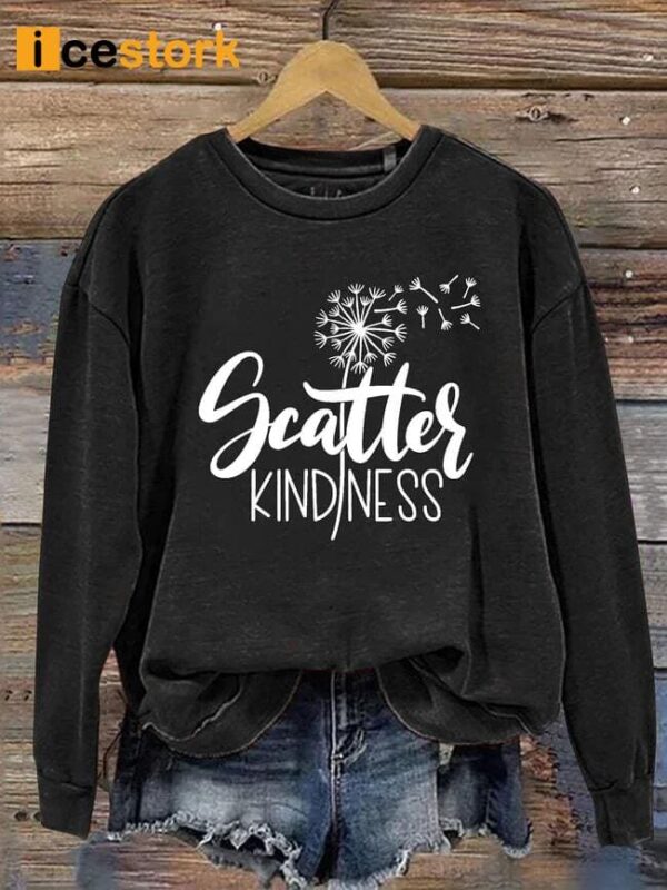 Scatter Kindness Dandelion Letter Casual Sweatshirt
