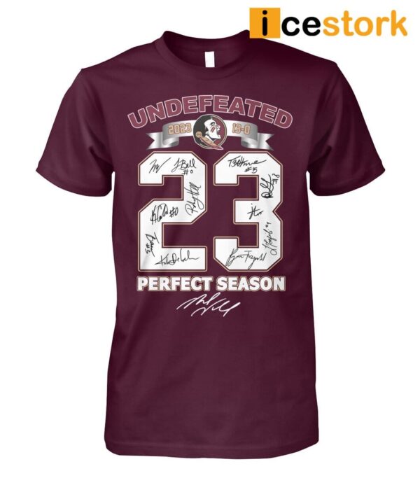 Seminoles Undefeated 2023 Perfect Season Signature Shirt