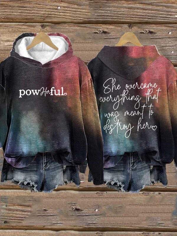 She Overcame Everything That Was Meant To Destroy Her Print Casual Hoodie