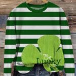 St. Patrick’s Day Be Lucky Print Casual Sweatshirt