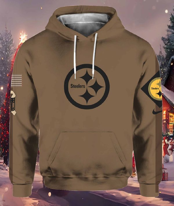 Steelers Salute To Service Veterans Day Brown Hoodie