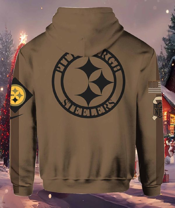 Steelers Salute To Service Veterans Day Brown Hoodie