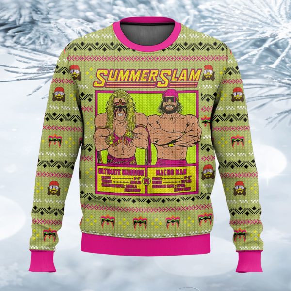 SummerSlam Ultimate Warrior Macho Man Vs Ultimate Warrior Ugly Sweater