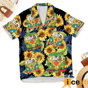 Sunflower Camping Car Hawaiian Shirt