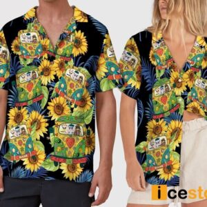 Sunflower Camping Car Hawaiian Shirt