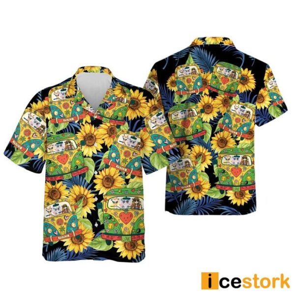 Sunflower Camping Car Hawaiian Shirt
