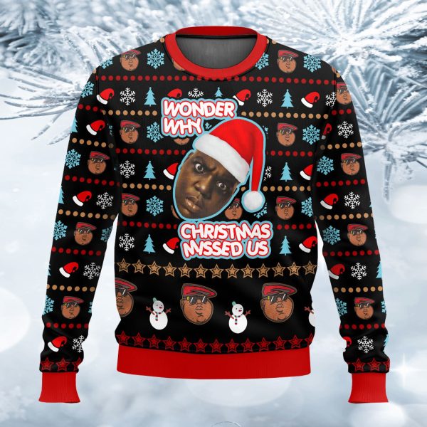 The Notorious B.I.G. Wonder Why Christmas Misses Us Ugly Sweater