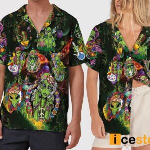 Trippy UFO Alien Hawaiian Shirt