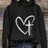 Walk By Faith Print Casual Hoodie