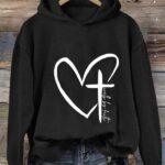 Walk By Faith Print Casual Hoodie