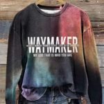 Waymaker Bible Verse Print Casual Sweatshirt