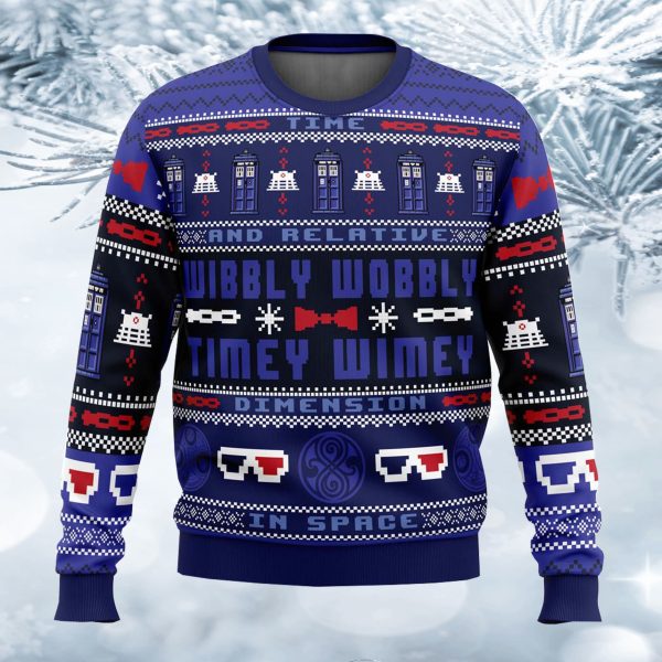 Wibbly Wobbly Doctor Who Ugly Christmas Sweater