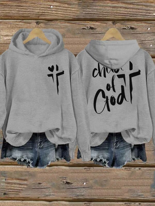 Women’s Cross Child Of God Print Hoodie