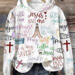 Women’s Faith Jesus Print Hoodie