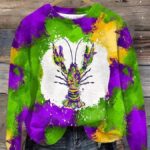 Women’s Mardi Gras Crawfish Print Sweatshirt