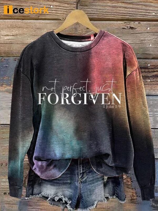 Women’s Not Perfect Just Forgiven Print Casual Sweatshirt