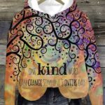 Women’s One Kind Word Can Change Someone’s Entire Day Printed Casual Hoodie