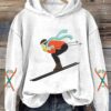 Women’s Skier’s Accelerate Downhill Printed Hoodie