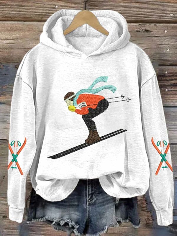 Women’s Skier’s Accelerate Downhill Printed Hoodie