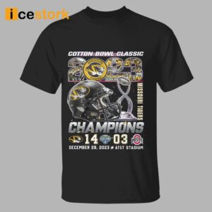 2023 Cotton Bowl Classic Champions Missouri Tigers 14 03 Ohio State Shirt