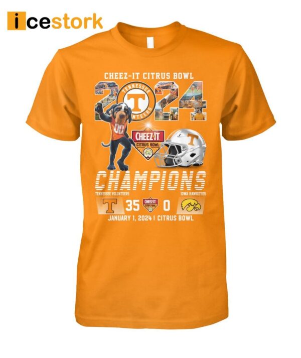 2024 Cheez-it Citrus Bowl Champions Tennessee 35-0 IOWA Shirt