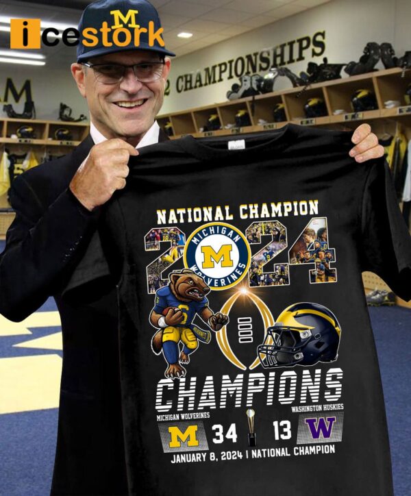 2024 National Champions Michigan 34-13 Huskies Shirt