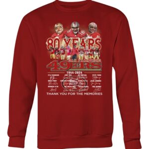 49ers 80th Anniversary 1944 2024 Thank You For The Memories Shirt