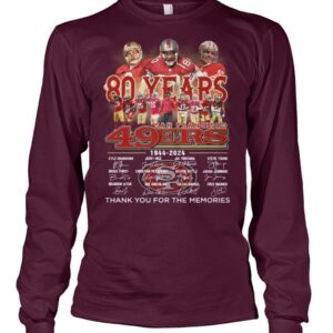 49ers 80th Anniversary 1944 2024 Thank You For The Memories Shirt