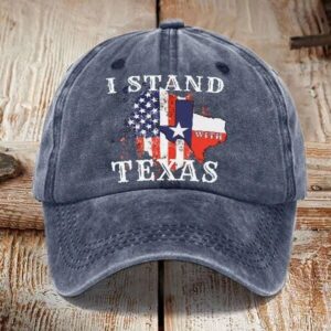 American Flag I Stand With Texas Hat