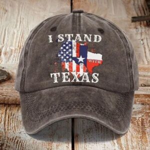 American Flag I Stand With Texas Hat