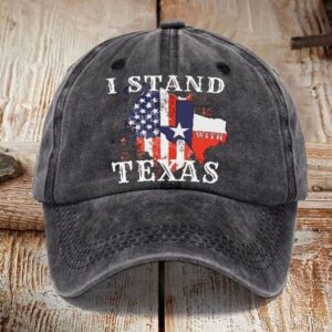 American Flag I Stand With Texas Hat