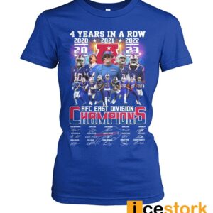 Bills 4 Years In A Row AFC East Division Champions Signature Shirt