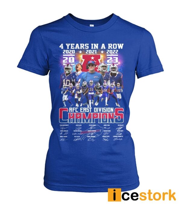 Bills 4 Years In A Row AFC East Division Champions Signature Shirt