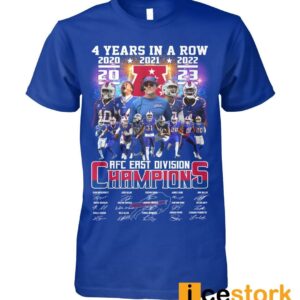 Bills 4 Years In A Row AFC East Division Champions Signature Shirt