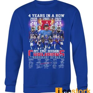 Bills 4 Years In A Row AFC East Division Champions Signature Shirt