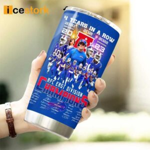 Bills 4 Years In A Row AFC East Division Champions Signature Tumbler