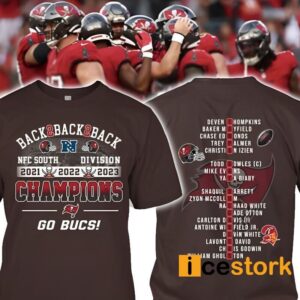 Buccaneers Back 2 Back 2 Back NFC South Division Champions Go Bucs Shirt