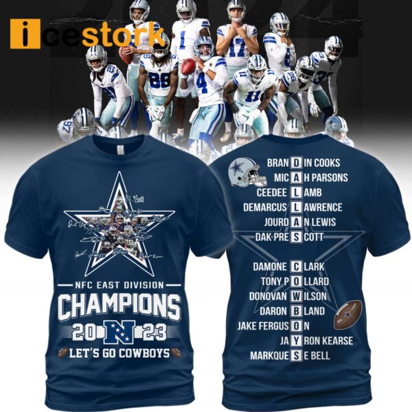 Cowboys 2023 NFC East Division Champions Let’s Go Cowboys Signature Shirt