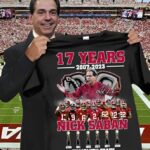 Crimson Tide Nick Saban 17 Years Thank You Coach Thank You For The Memories Shirt