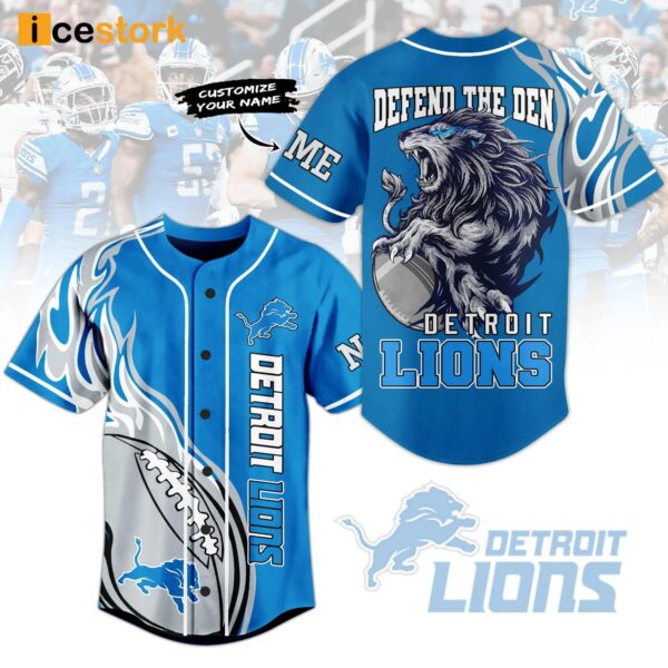 Detroit Lions Defend The Den Custom Jersey