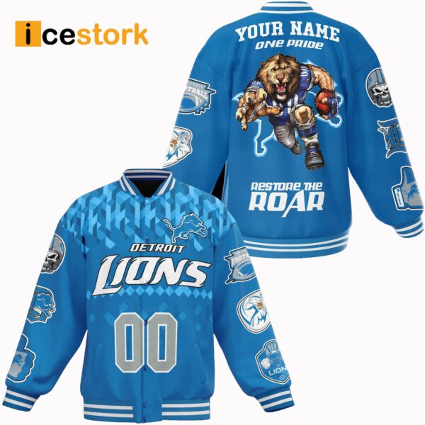 Detroit Lions Restore The Roar Baseball Jacket