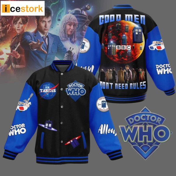 Doctor Who Good Men Don’t Need Rules Baseball Jacket