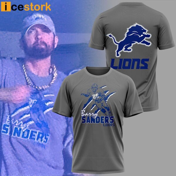 Eminem Detroit Lions Barry Sanders Lions Shirt