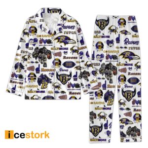 Go Ravens Button Down Pajamas Set