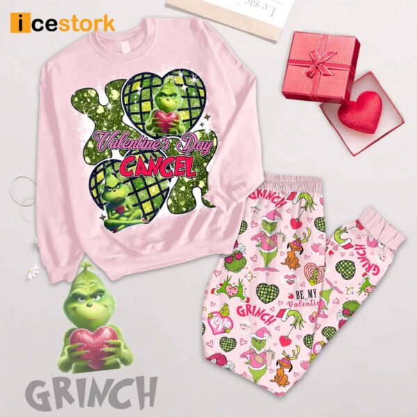Grnch Valentine’s Day Cancel Pajamas Set