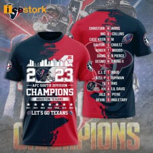 Houston Texans 2023 AFC South Division Champions Let's Go Texans 3D Hoodie