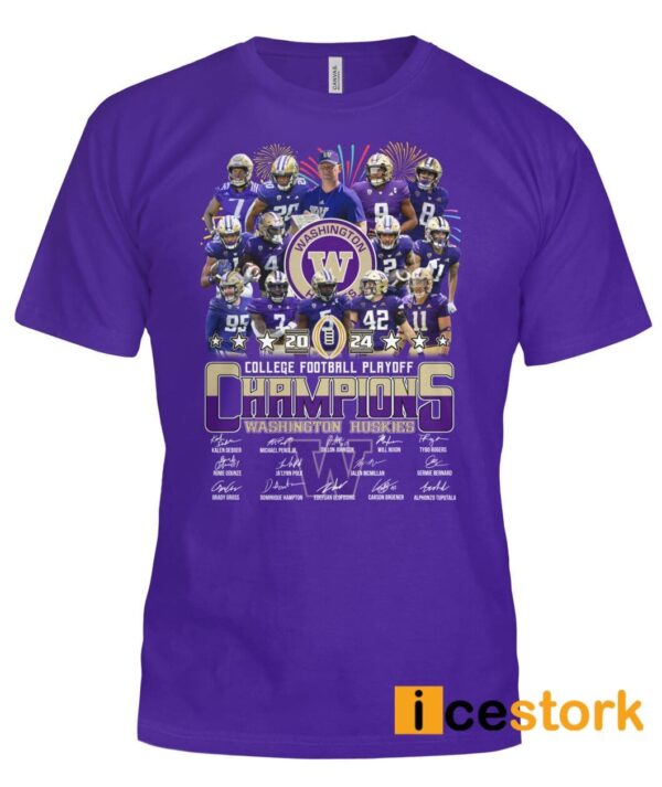 Huskies 2024 College Football Playoff Champions Signature Shirt